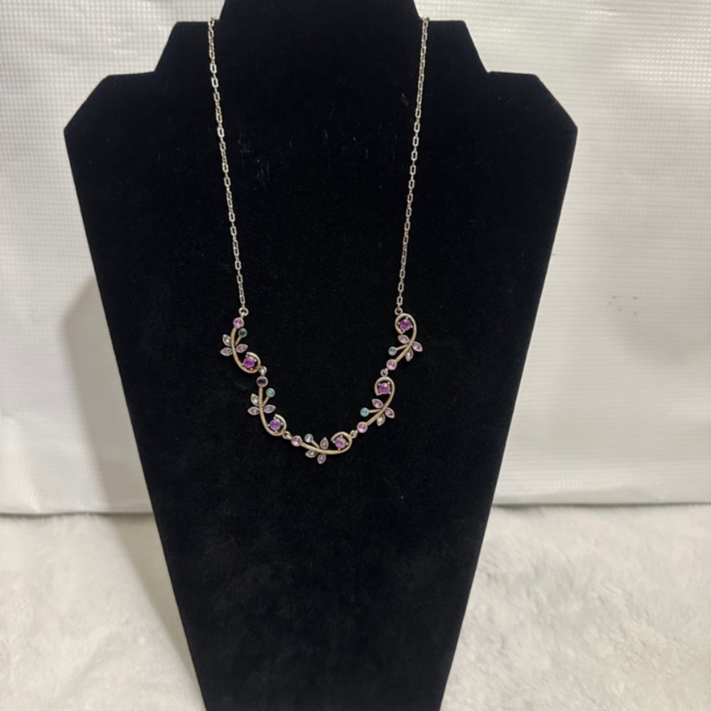 Avon Purple Crystal Vine Necklace